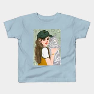 Girl with cat Kids T-Shirt